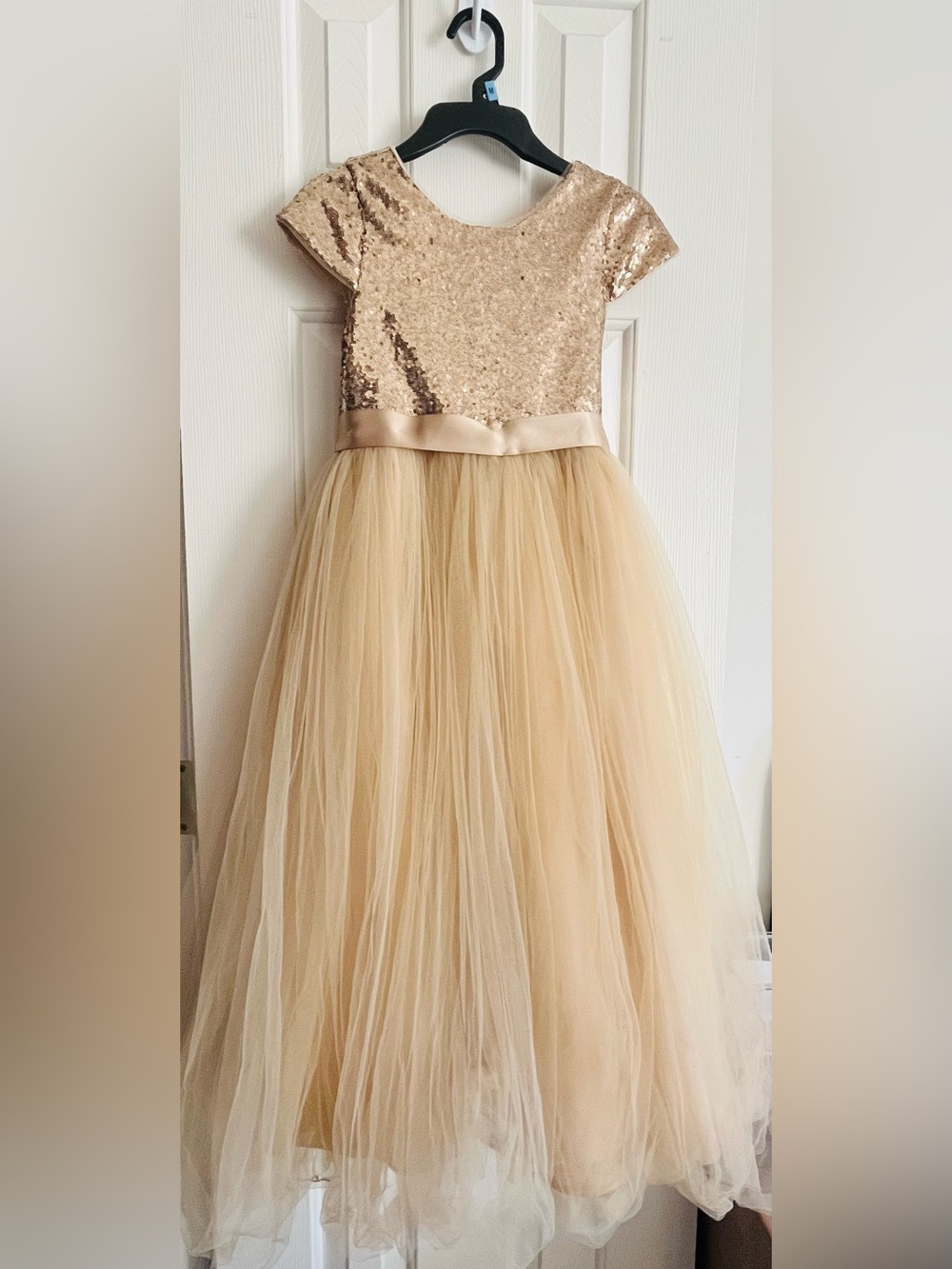 Girls' Gold Sequin & Tulle Party Dress Size 10